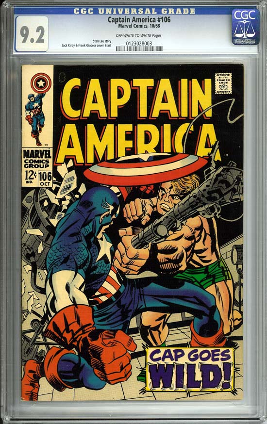 Captain America #106 CGC 9.2ow/w