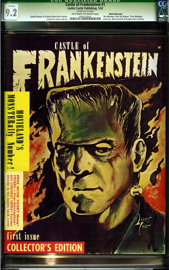 Castle of Frankenstein #1 CGC 9.2 ow/w White Mountain