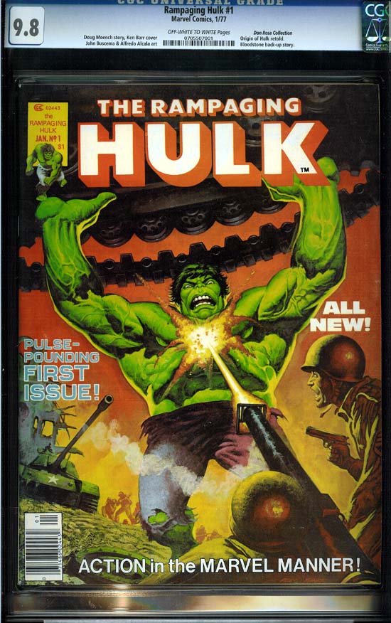 Rampaging Hulk #1 CGC 9.8 ow/w Don Rosa Collection