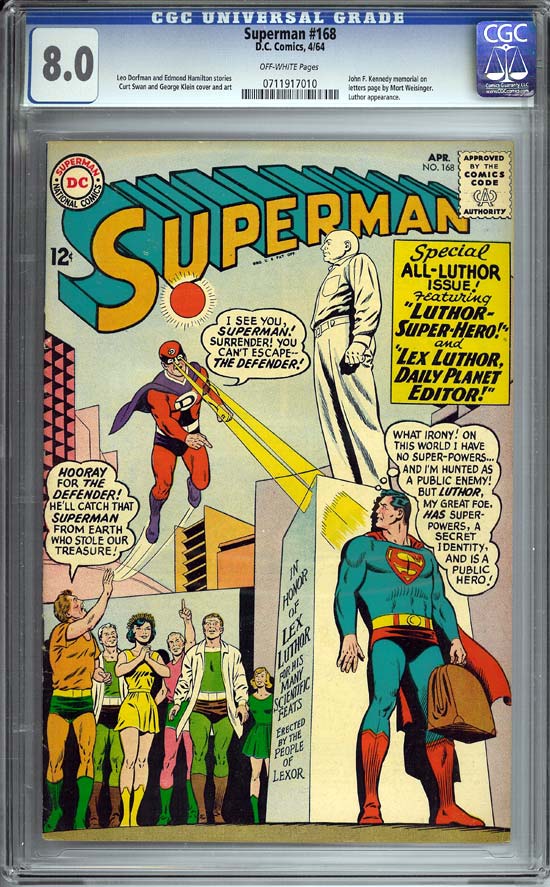 Superman #168 CGC 8.0ow