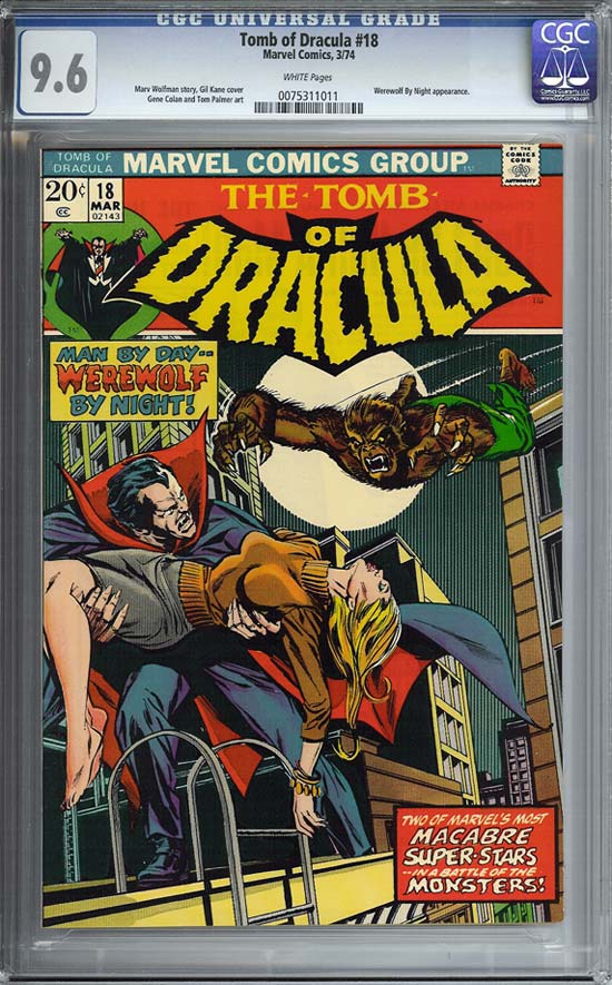 Tomb of Dracula #18 CGC 9.6 w