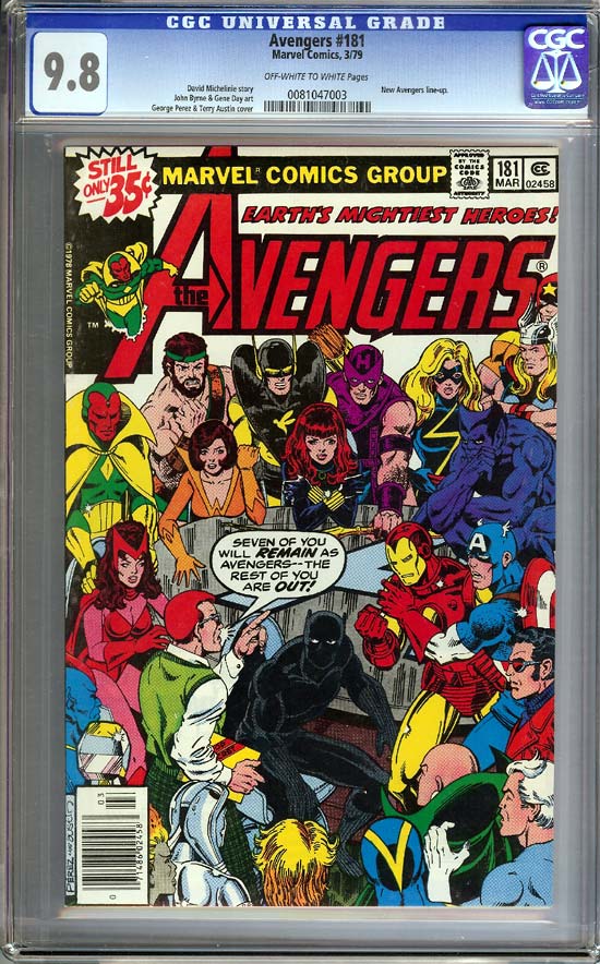 Avengers #181 CGC 9.8 ow/w