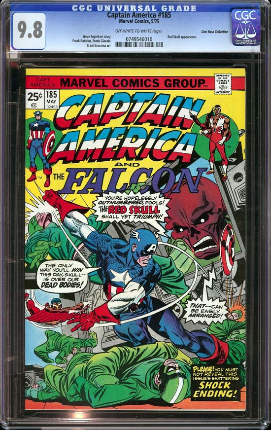 Captain America #185 CGC 9.8 ow/w Don Rosa Collection