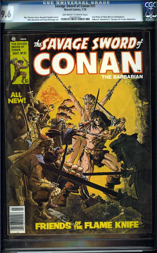 Savage Sword of Conan #31 CGC 9.6 ow/w