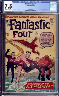 Auction Highlight: Fantastic Four #4 7.5 Off-White to White