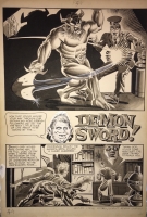 EERIE MAGAZINE # 8 PAGE 54 TWICE-UP INK-WASHED SPLASH PAGE (COVER STORY) 1967