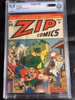 Zip Comics #35 CBCS 5.5 w