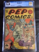 PEP Comics #12 CGC 5.0 ow