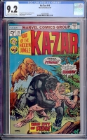 Ka-Zar #10 CGC 9.2 cr/ow
